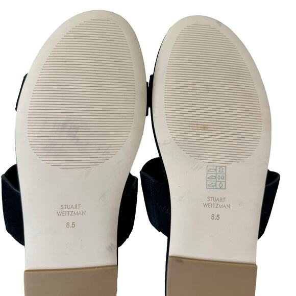 STUART WEITZMAN  Santorini scalloped suede sandals Black Size 8.5 - Picture 10 of 10